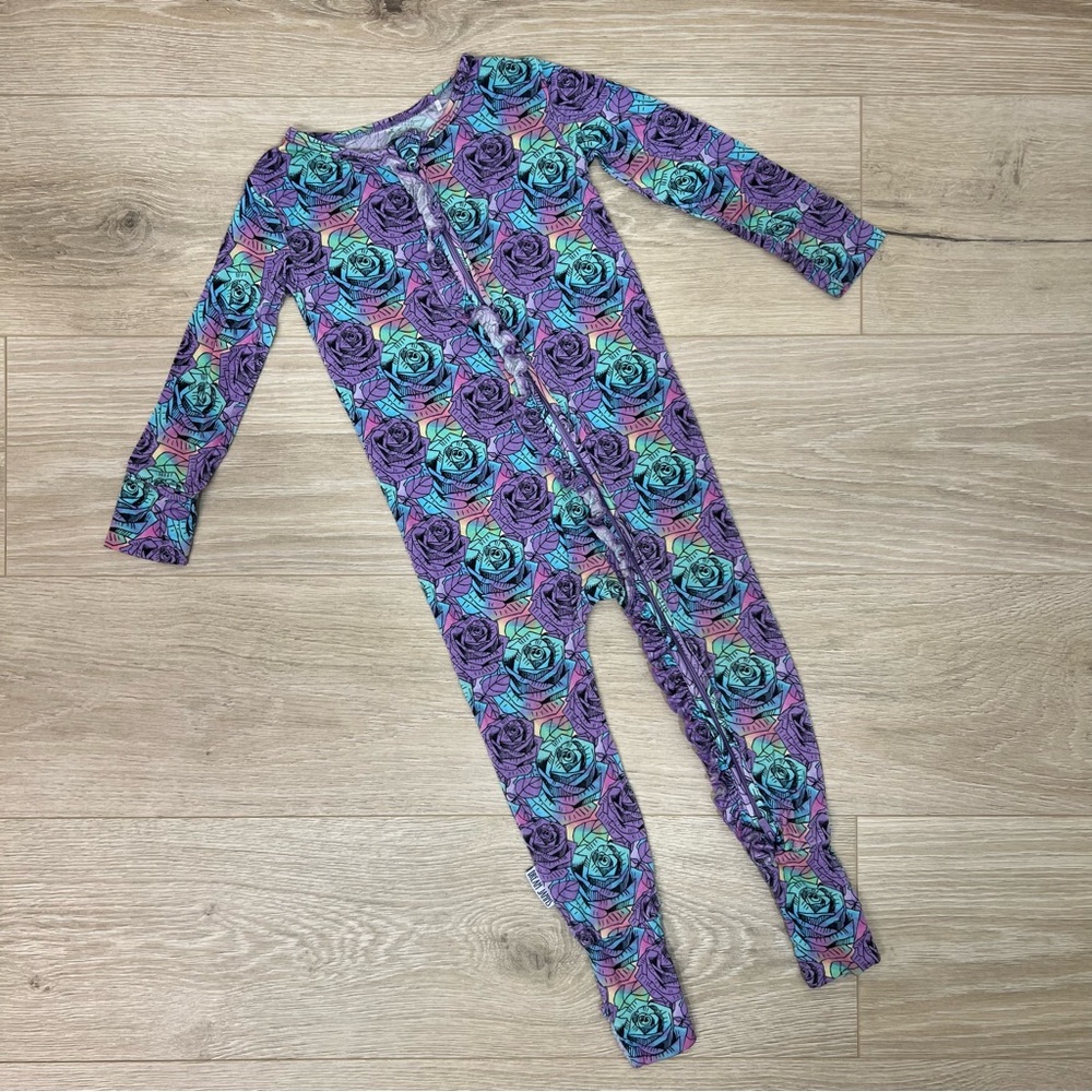 Dream Jamms Electric Blooms Zippered Convertible Footie